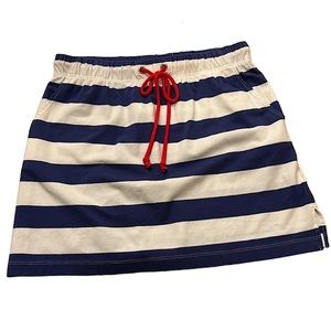 Vineyard Vines Drawstring Knit Harbor skirt in color stripped Baltic blue NEW